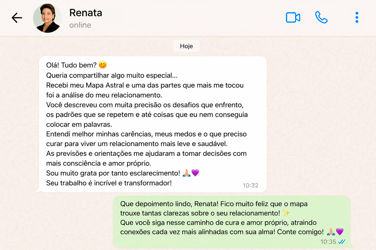 Depoimento de Renata sobre o Mapa Astral Essencial
